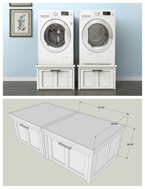DIY Laundry Pedestal Plans
 DIY Washer and Dryer Pedestals with Storage Drawers