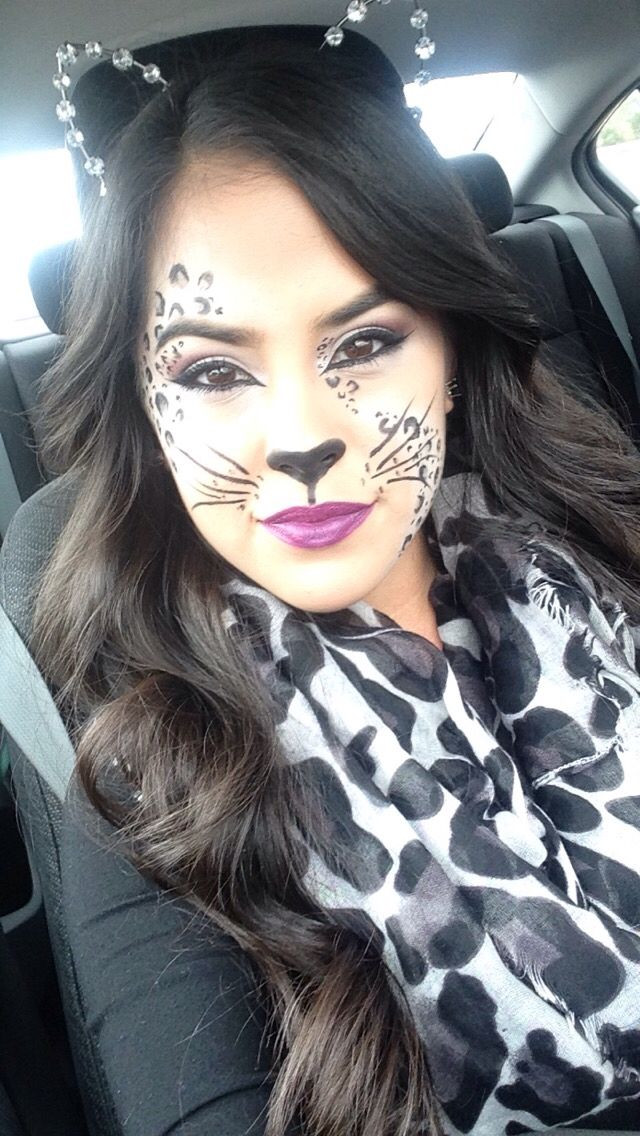 DIY Leopard Costume
 Snow leopard for Halloween Make up Pinterest