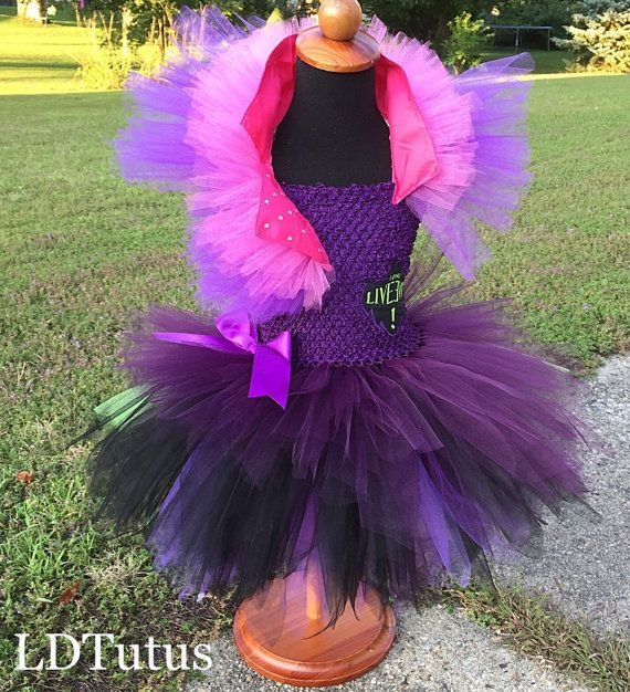DIY Mal Costume
 Mal Tutu Dress Lined Inspired by Disney Descendants