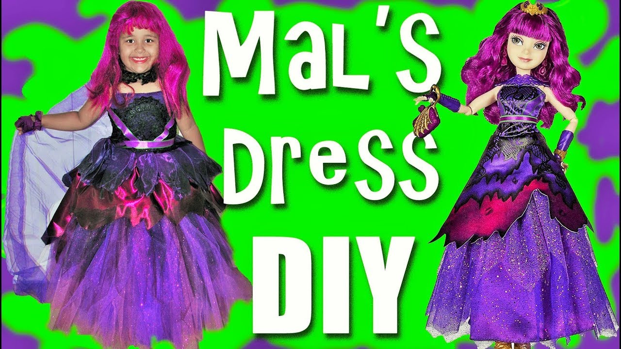 DIY Mal Descendants Costume
 Descendants 2 Halloween Costumes Dress Up DIY Mal Dress