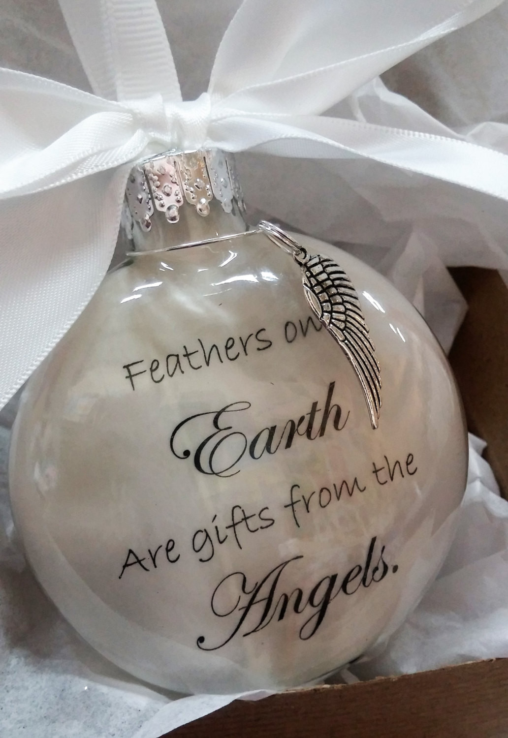 DIY Memorial Christmas Ornaments
 Memorial Christmas Ornament Feathers on Earth are Gifts from