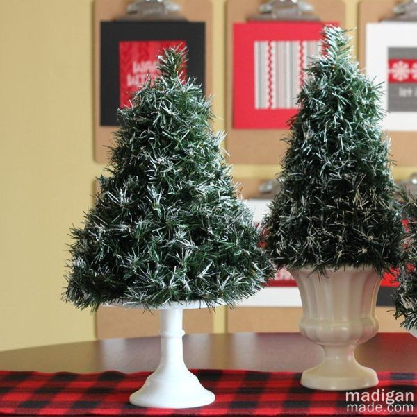 DIY Mini Christmas Tree
 DIY Flocked Mini Topiary Trees Rosyscription