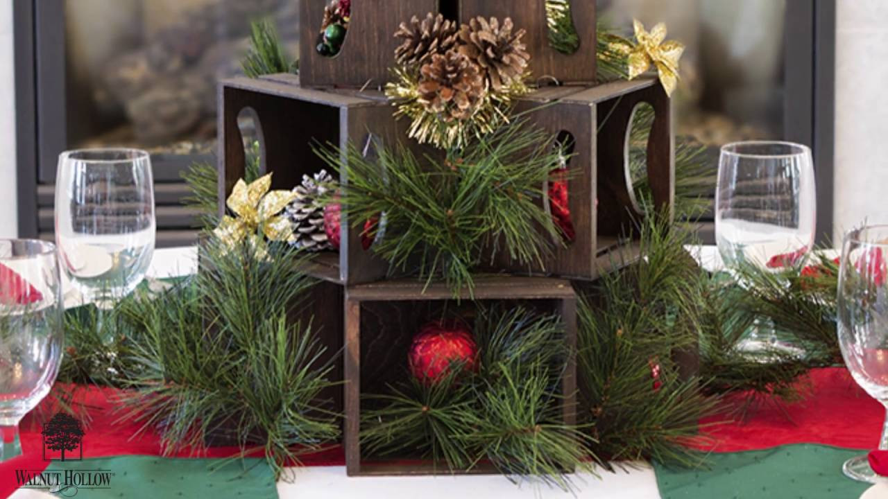 DIY Mini Christmas Trees
 DIY Mini Crate Christmas Tree Centerpiece by Walnut Hollow