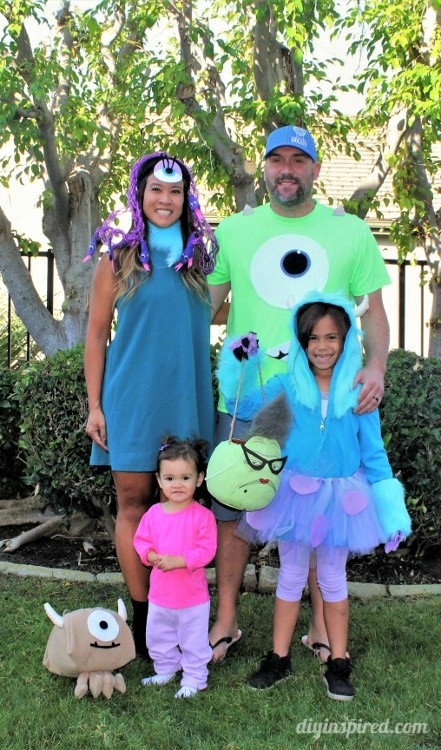 DIY Monsters Inc Costume
 Monster’s Inc Family Halloween Costumes DIY Inspired