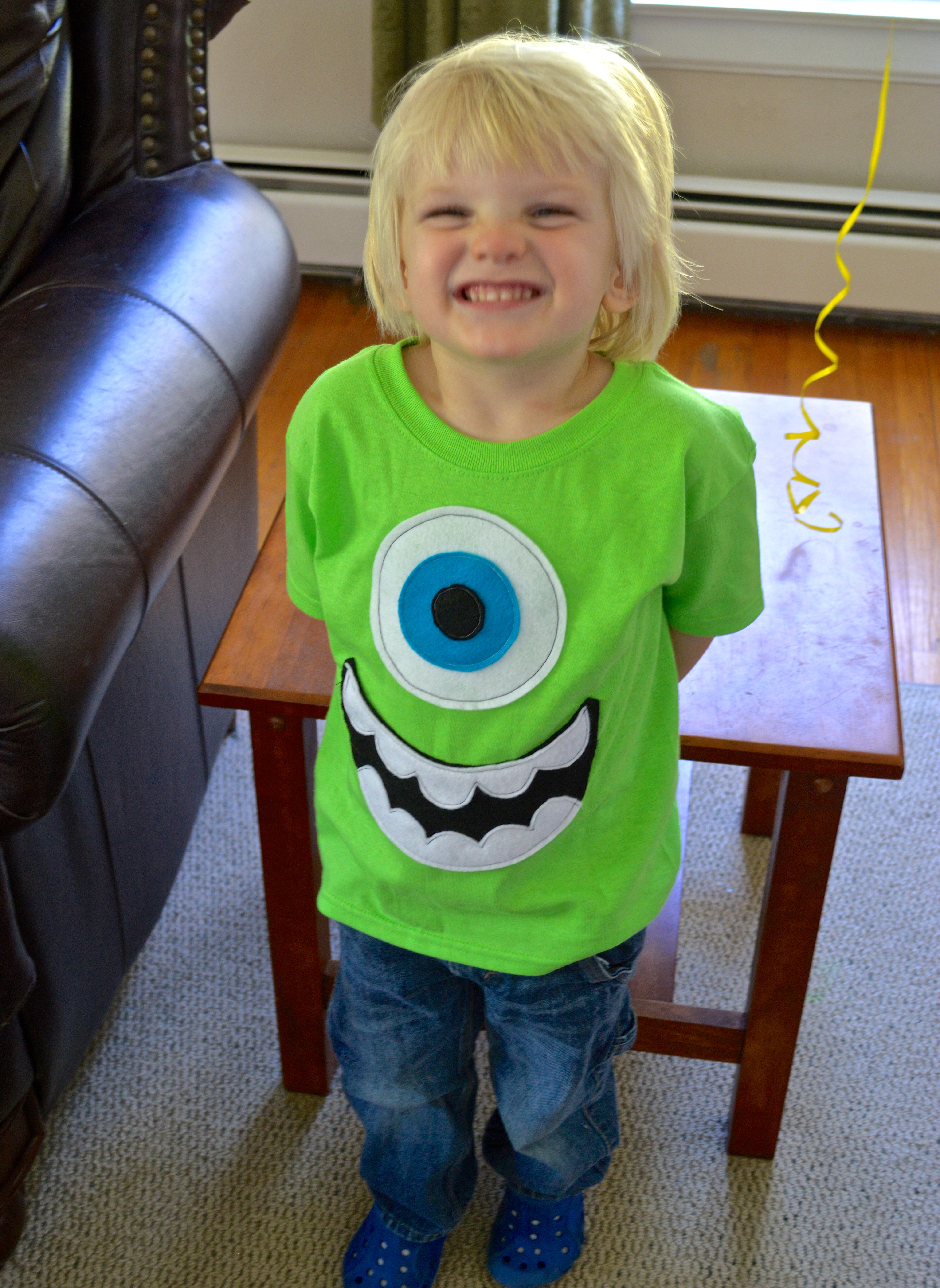 DIY Monsters Inc Costume
 Mike Wazowski Shirt