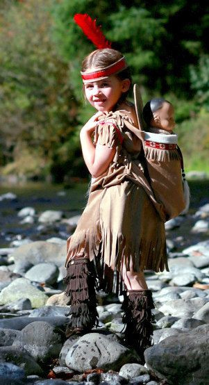 DIY Native American Costume
 Native American inspired Girl Indian pretend dress by