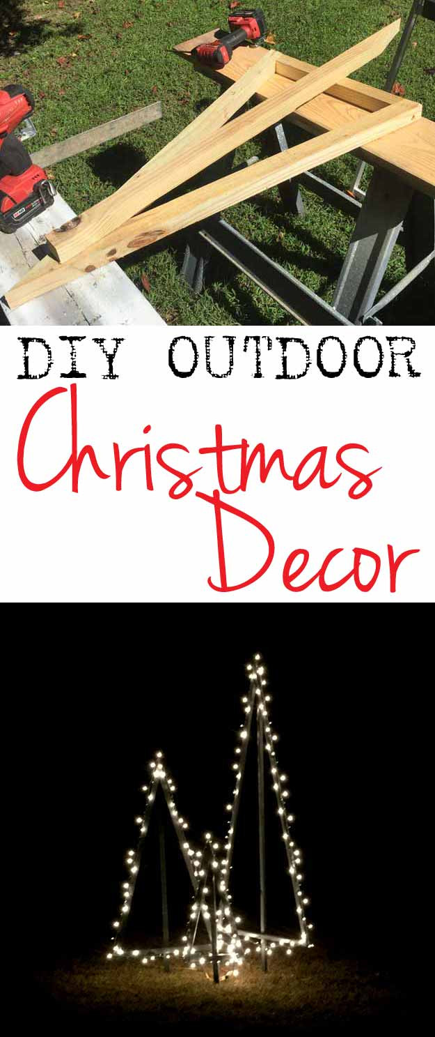 DIY Outdoor Christmas Decor
 DIY Modern Style Lighted Outdoor Christmas Trees