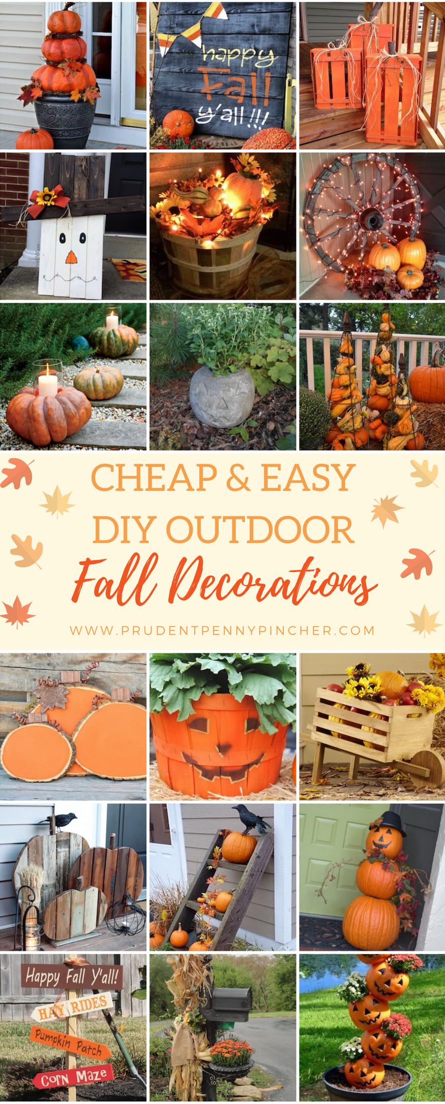 Diy Outdoor Fall Decor
 50 Cheap and Easy DIY Outdoor Fall Decorations Prudent