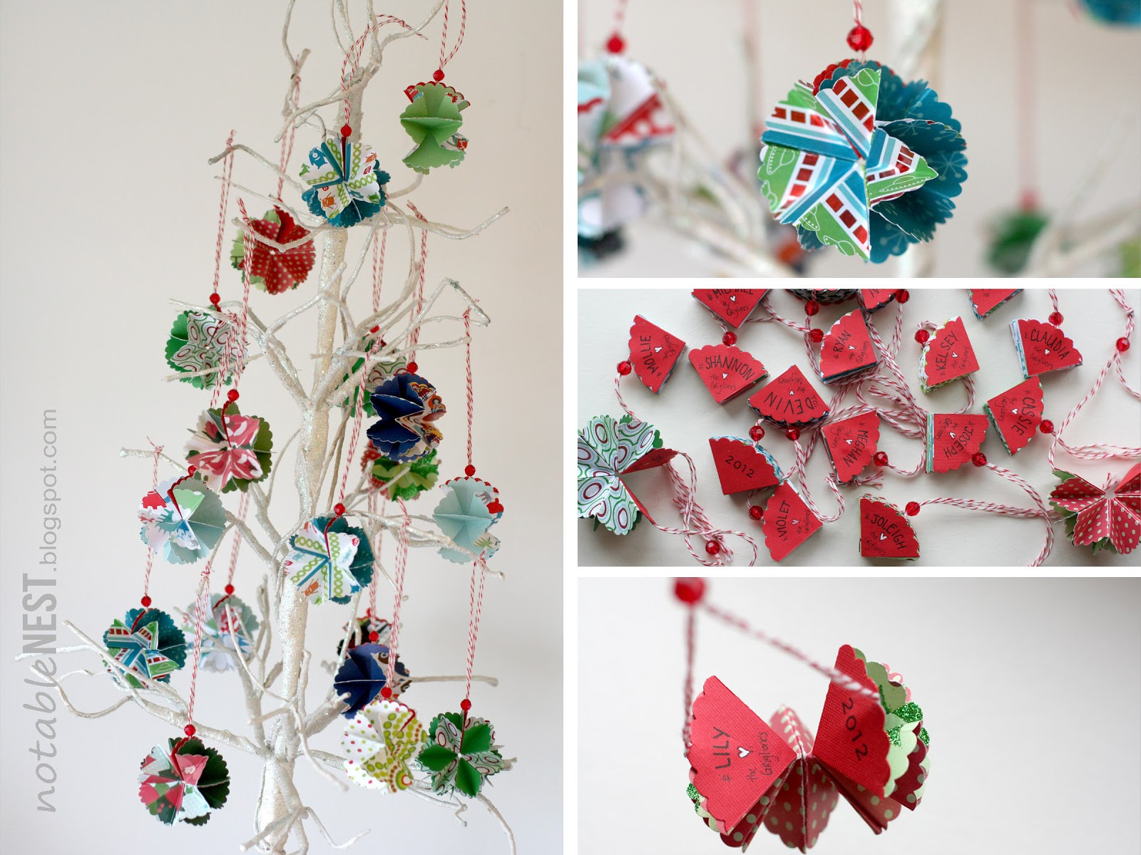 DIY Paper Christmas Decorations
 Notable Nest Foldable Christmas Ornaments