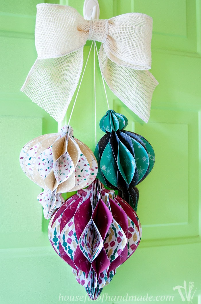 DIY Paper Christmas Ornaments
 DIY Giant Paper Ornament Christmas Wreath a Houseful of