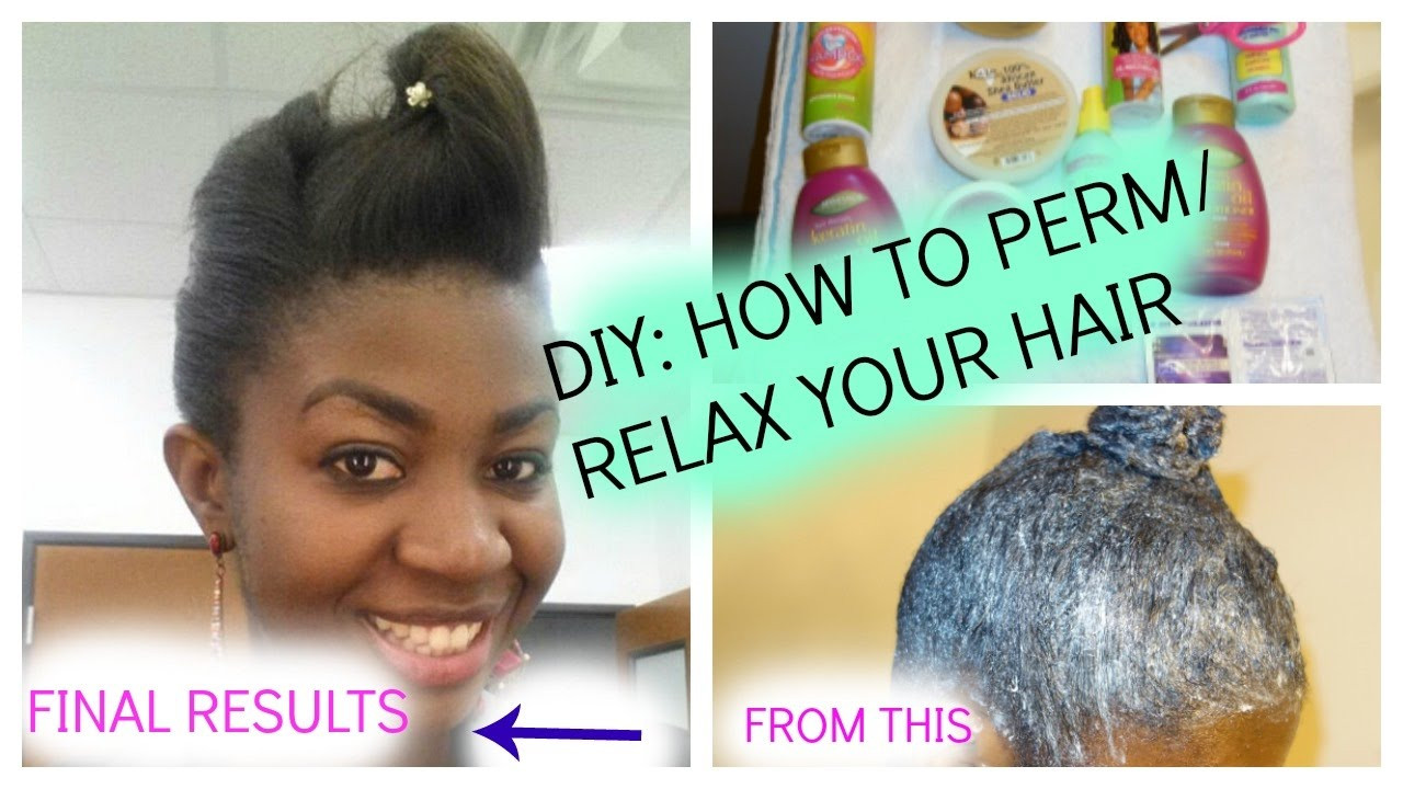 DIY Perm Hair
 DIY how to perm relax natural hair or new growth ft dark