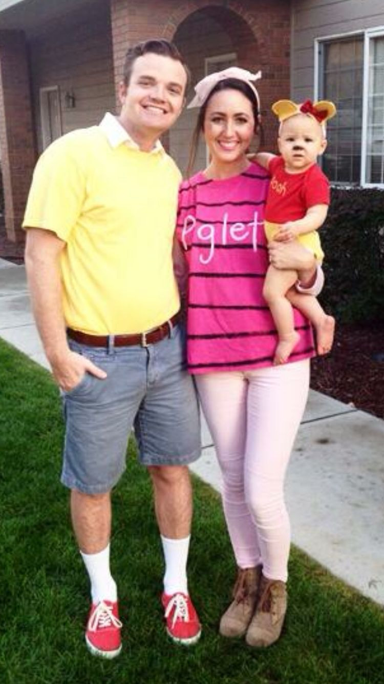 DIY Piglet Costume
 Family costume Winnie the Pooh Piglet and Christopher