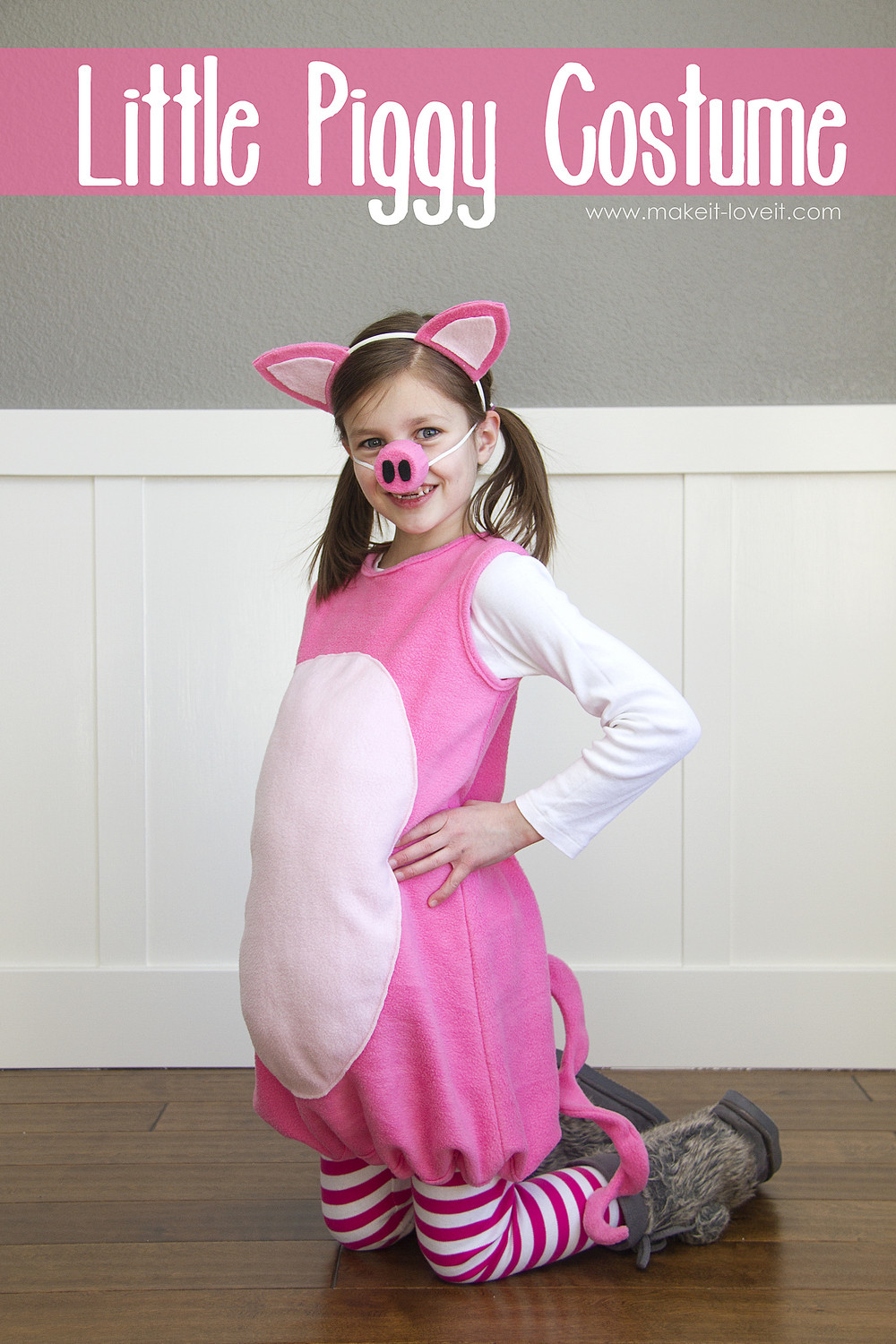DIY Piglet Costume
 Little Pig Costume with ears and snout