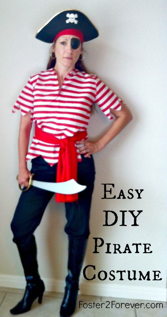 DIY Pirate Costume
 Here is a cute DIY homemade pirate costume idea for women