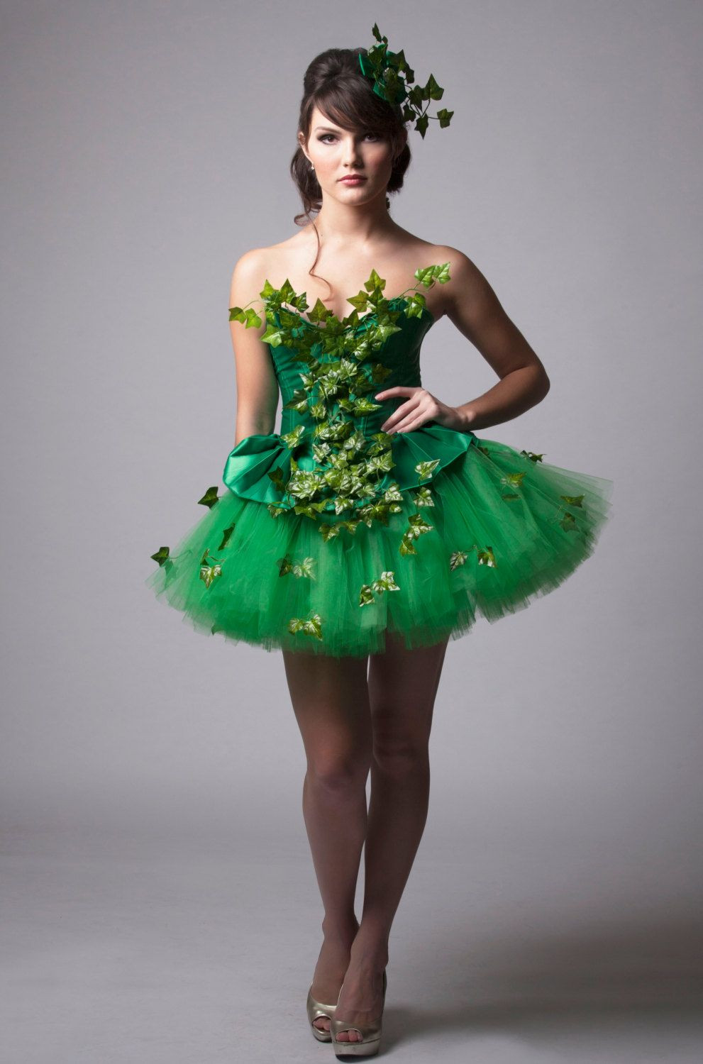 DIY Poison Ivy Costume
 Custom Poison Ivy Green Dress Costume Prom Halloween