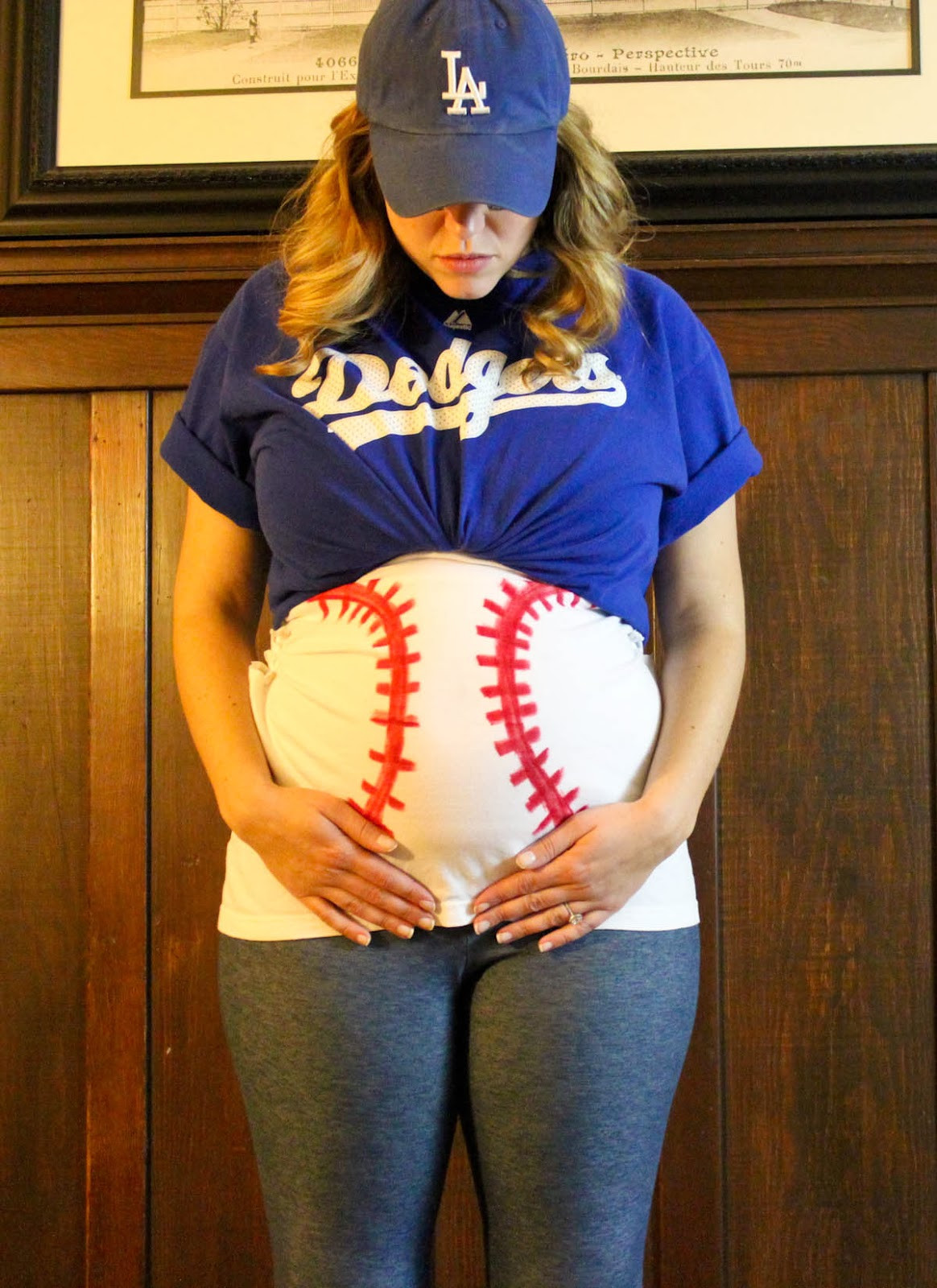DIY Pregnant Costume
 From Dahlias to Doxies DIY Pregnant Baseball and Umpire