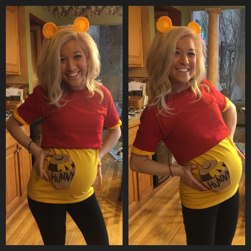 DIY Pregnant Costume
 winnie the pooh pregnant costume halloween