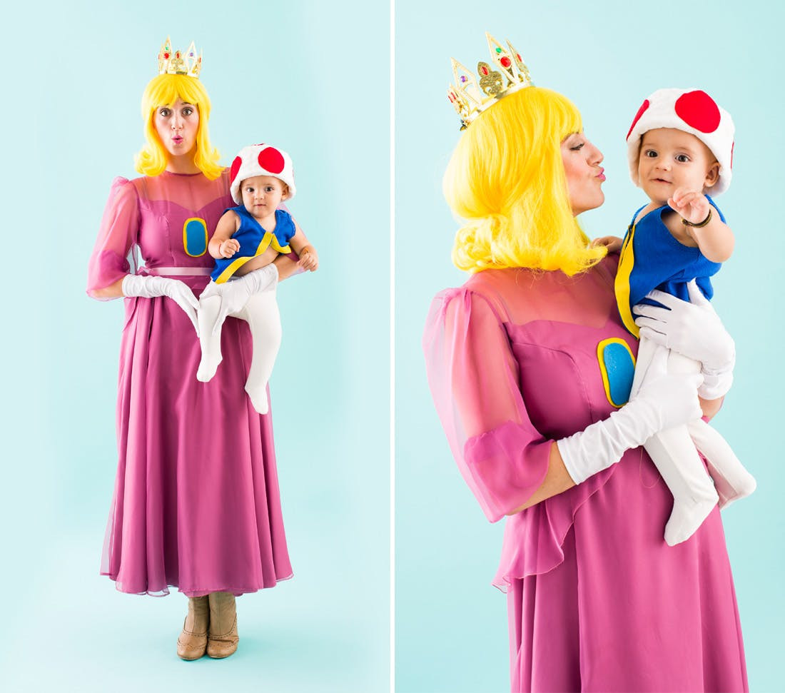 DIY Princess Peach Costume
 6 Genius DIY Mom and Baby Halloween Costumes