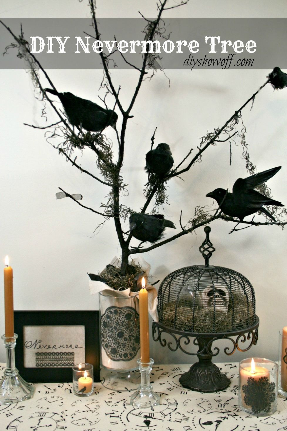 Diy Scary Indoor Halloween Decorations
 DIY Halloween Nevermore Tree decor