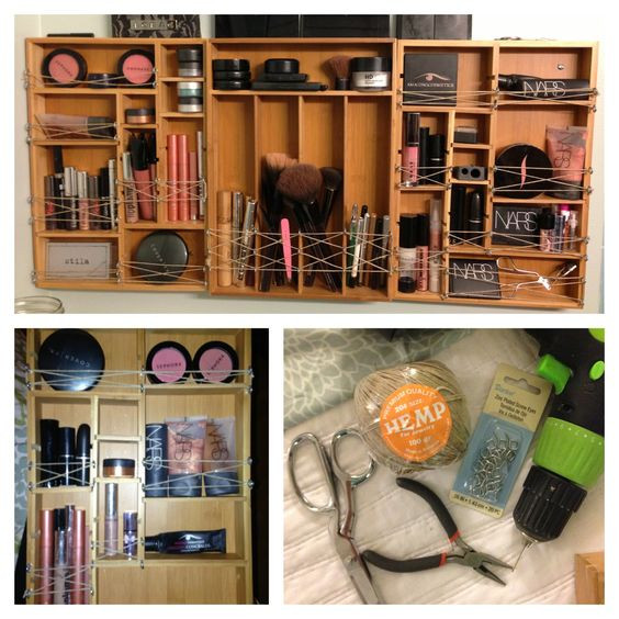 DIY Screw Organizer
 DIY wall makeup organizer You ll need enough bamboo