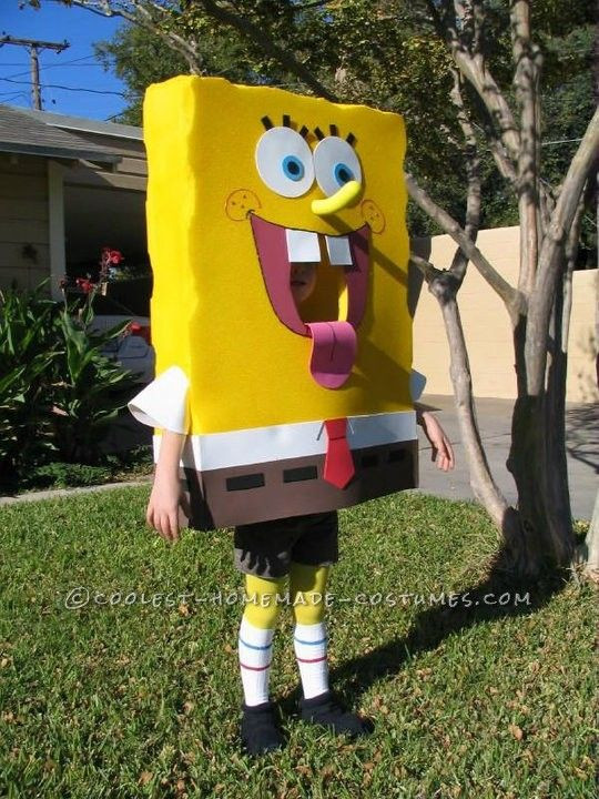 DIY Spongebob Costume
 Homemade Spongebob Costume People Thought SpongeBob was