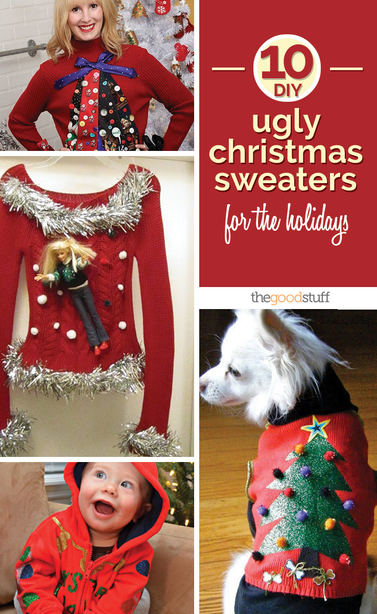 DIY Tacky Christmas Sweater
 10 DIY Ugly Christmas Sweaters for the Holidays thegoodstuff