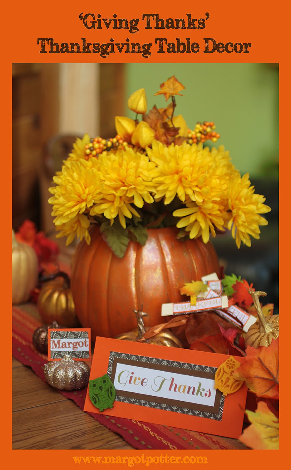 Diy Thanksgiving Table Decorations
 iLoveToCreate Blog Giving Thanks DIY Thanksgiving Table Decor