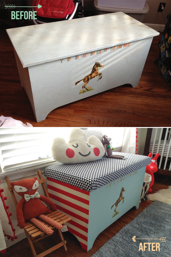 DIY Toy Boxes
 the nursery diy toy chest