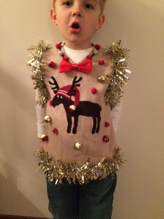 DIY Ugly Christmas Sweater For Kids
 Custom Adorable Kids Toddler 5t Custom Ugly Christmas Sweater