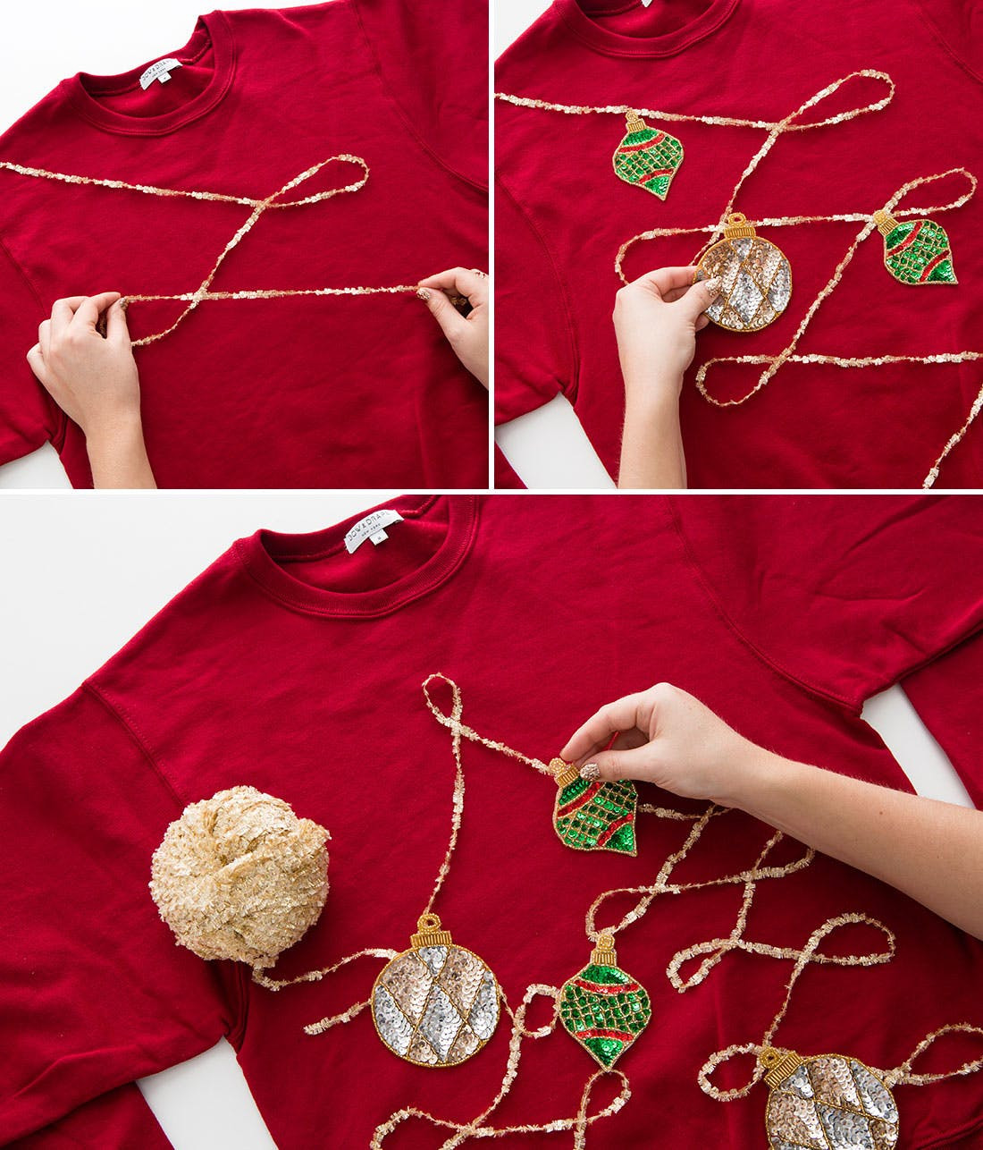 DIY Ugly Christmas Sweater Kits
 Brit Bow & Drape = Our Tacky Holiday Sweater Brit Kit