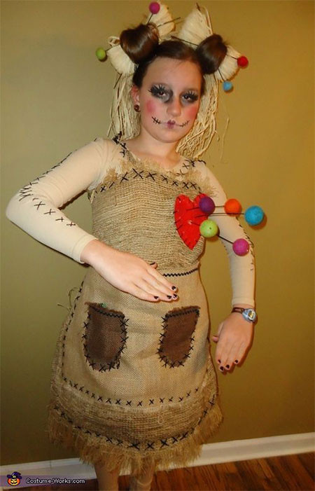 DIY Voodoo Doll Costume
 20 Funny Cheap Easy & Homemade Halloween Costumes Ideas