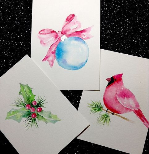 DIY Watercolor Christmas Cards
 25 best ideas about Watercolor Christmas Cards on