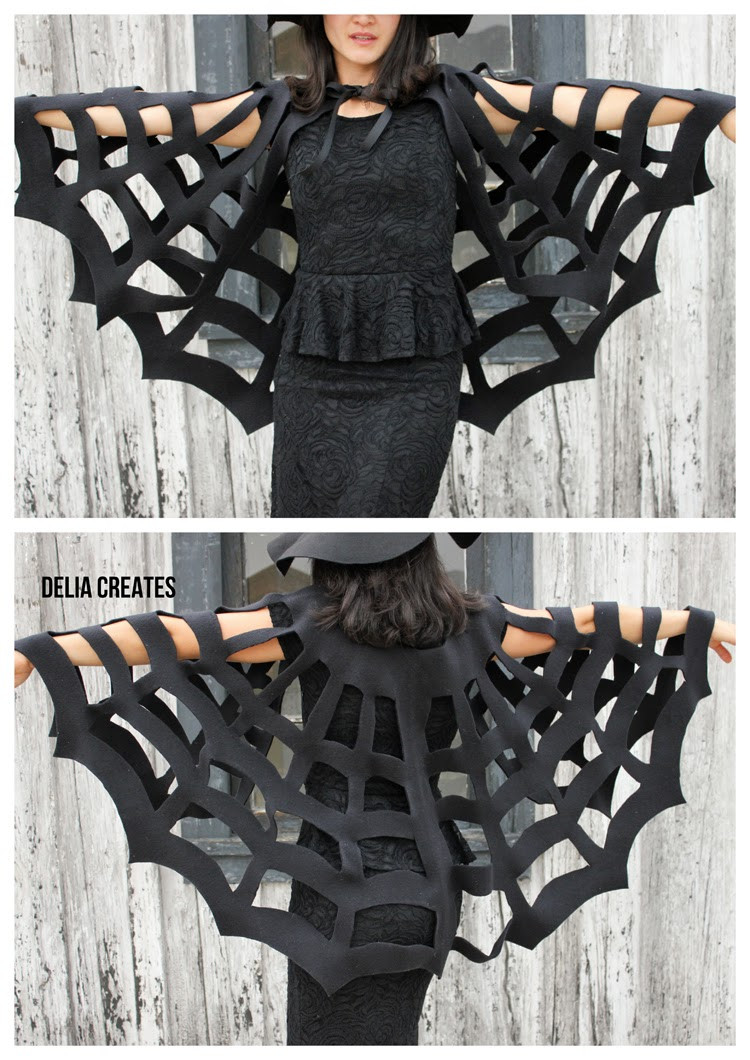 DIY Witch Costumes For Adults
 No Sew Halloween Spiderweb Cape TUTORIAL