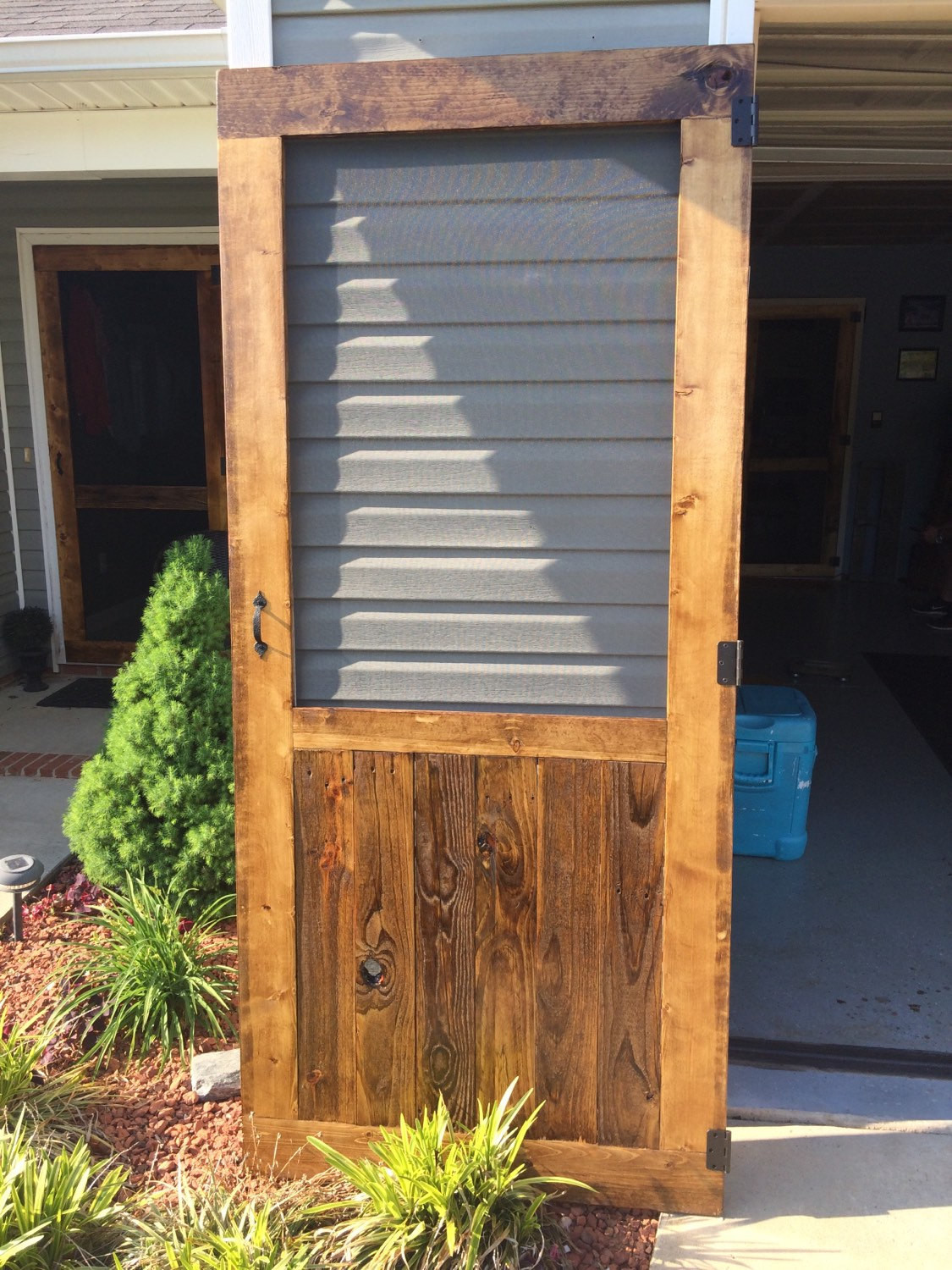 DIY Wooden Screen Door
 ON SALE Beautiful custom rustic screen door with by