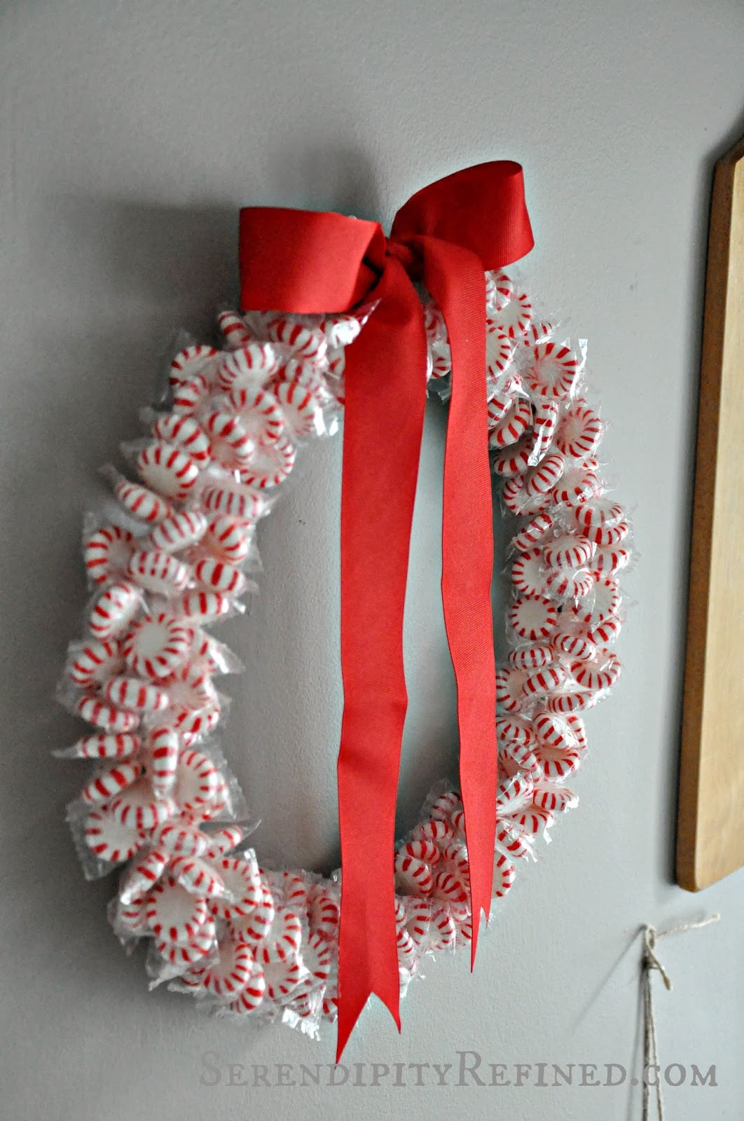 Dollar Tree Christmas DIY
 Serendipity Refined Blog DIY Holiday Peppermint Wreath