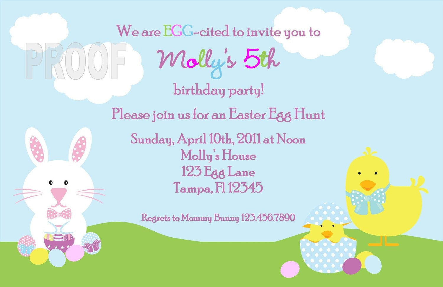 Easter Egg Hunt Birthday Party Ideas
 Easter Egg Hunt or Birthday Party Custom Invitation