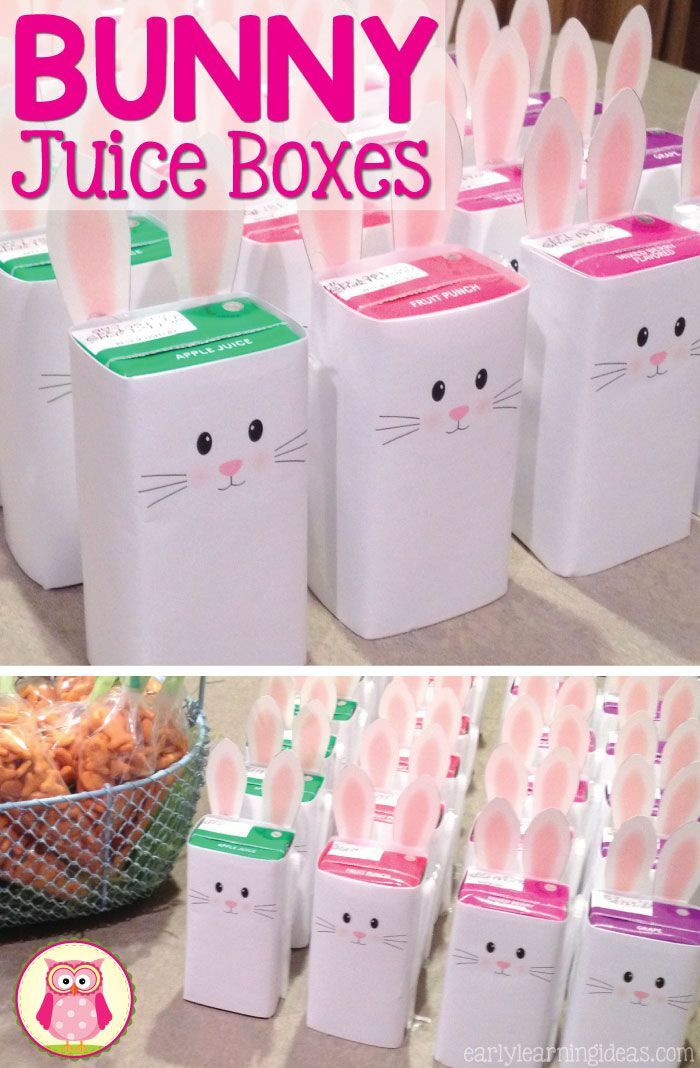 Easter Party Ideas For Preschool
 Bunny Juice Box Wrap [Free Printable]
