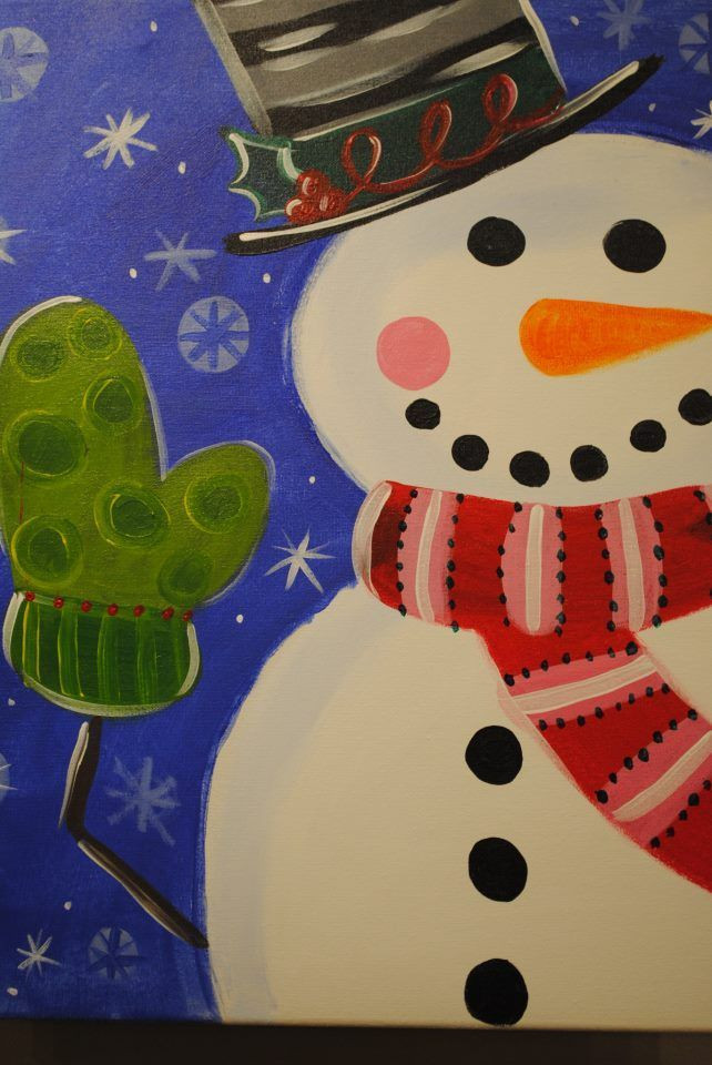Easy Christmas Painting Ideas
 Christmas Painting Canvas Ideas Canvas ideas snowman
