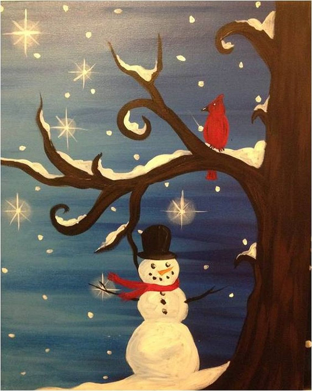Easy Christmas Painting Ideas
 Christmas Paintings Canvas Easy Ideas In Home 26