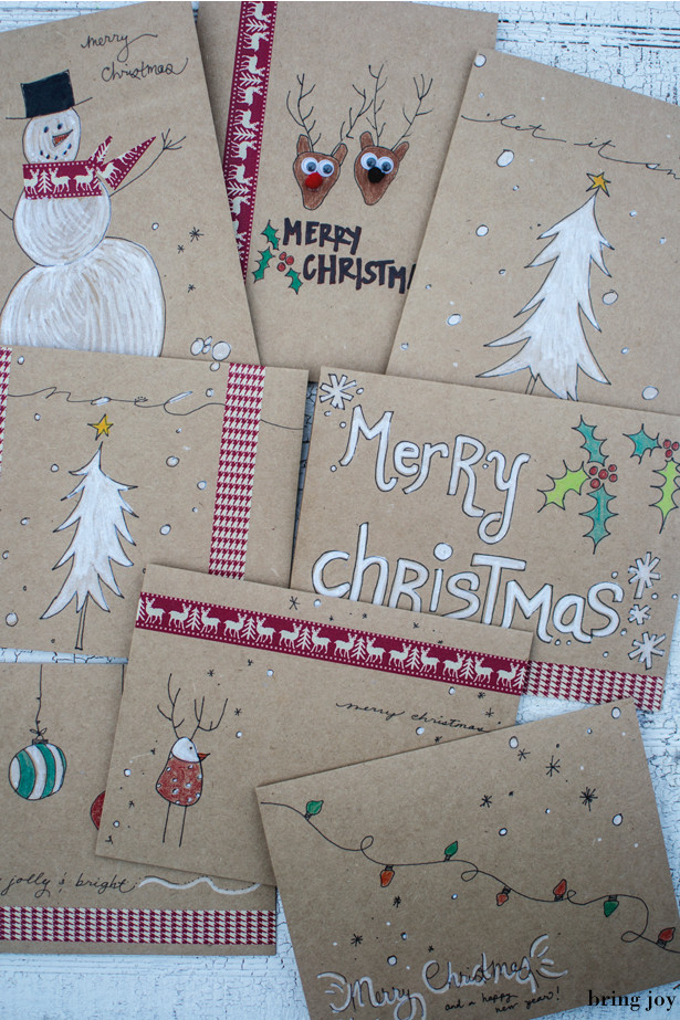 Easy DIY Christmas Cards
 Frugal Holidays easy DIY washi tape Christmas cards
