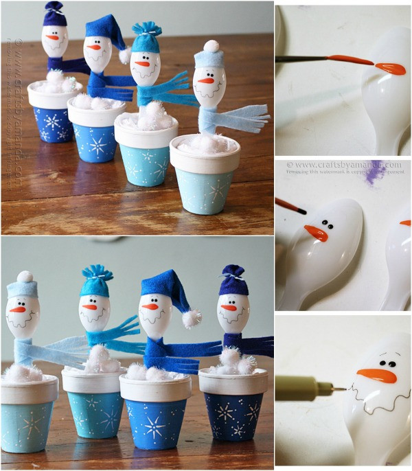 Easy DIY Christmas Crafts
 Cute and Easy Christmas Craft DIY Plastic Spoon Snowmen