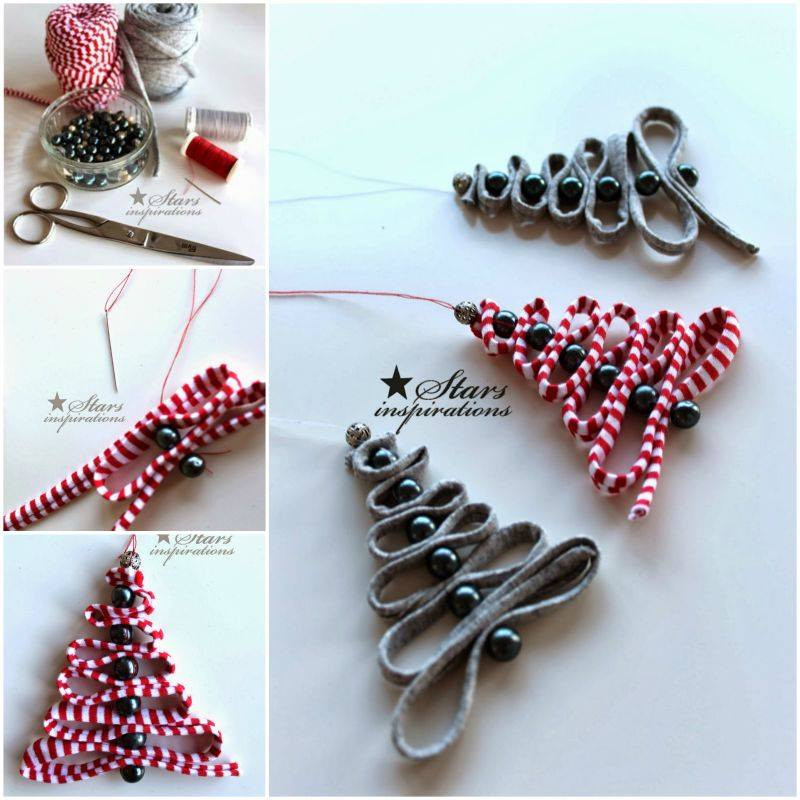 Easy DIY Christmas Ornaments
 Wonderful DIY Ribbon Beads Christmas Tree