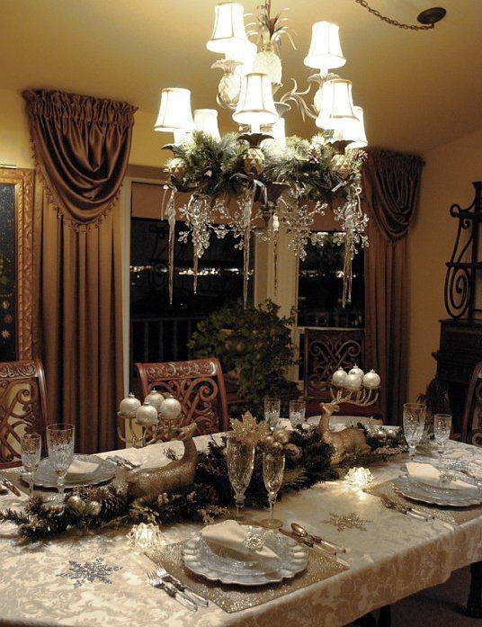 Elegant Christmas Table Settings Ideas
 Best 25 Christmas chandelier decor ideas on Pinterest