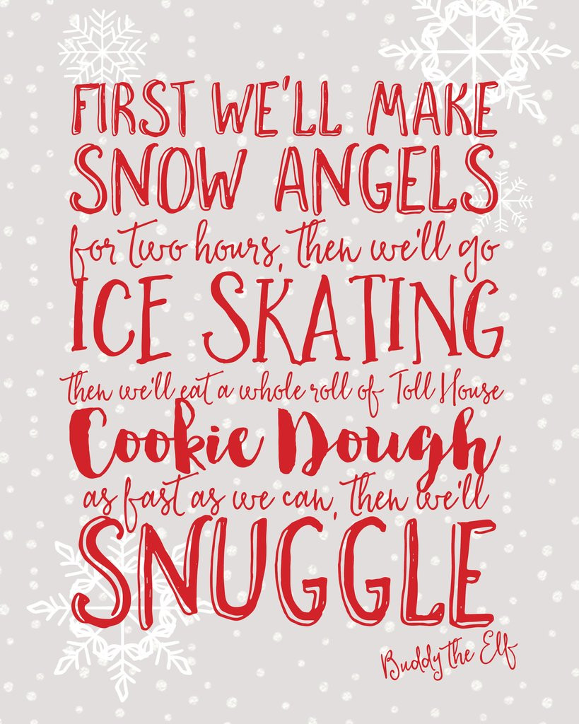 Elf Christmas Quotes
 Christmas Decoration Prints in Grey Elf Quotes Code of