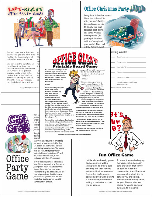 Enjoyable Office Christmas Party Games Ideas
 Christmas Games to Print and Play