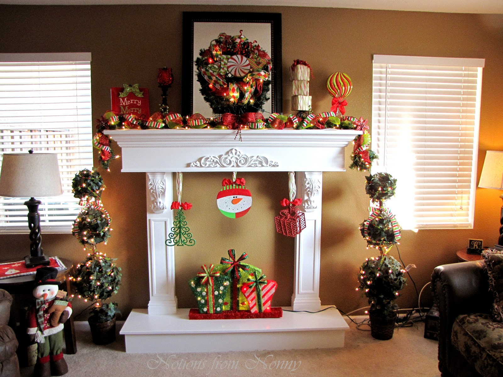 Fake Fireplace Christmas Decoration
 Notions from Nonny Fabulous Faux Fireplace with Mantle