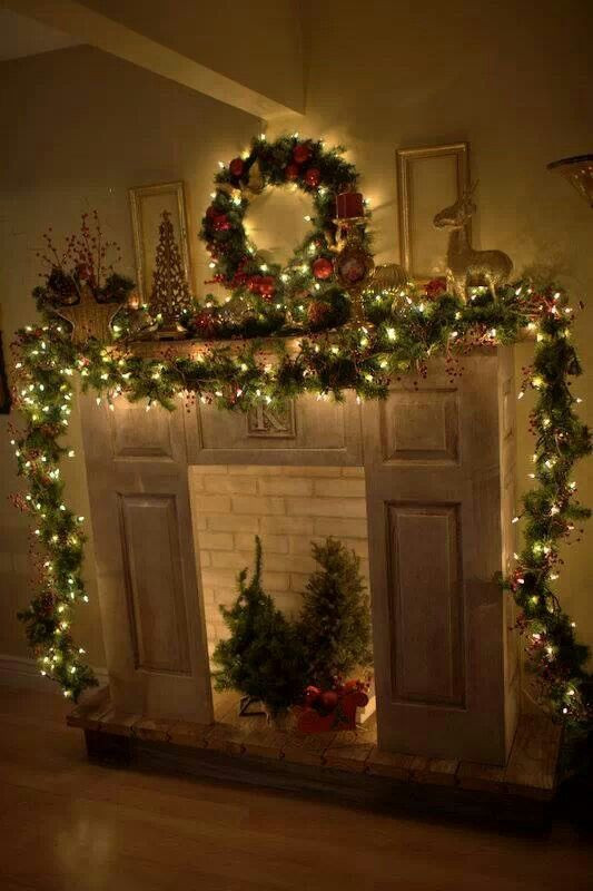 Fake Fireplace Christmas Decoration
 17 Best images about Christmas mantel decor on Pinterest