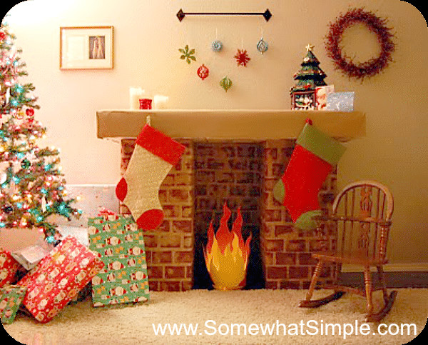 Fake Fireplace Christmas Decoration
 Faux Fireplace How To Make A Fake Fireplace With Cardboard
