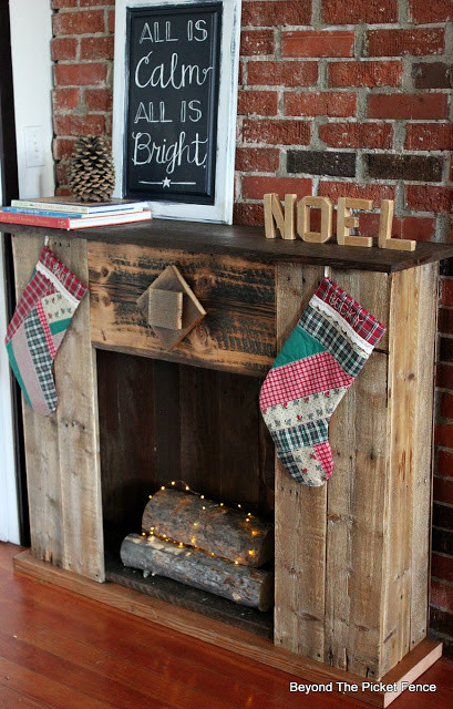 Fake Fireplace For Christmas
 Beyond The Picket Fence 12 Days of Christmas Day 2 Faux