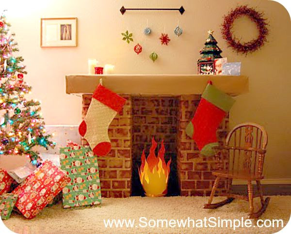 Fake Fireplace Ideas For Christmas
 1000 ideas about Cardboard Fireplace on Pinterest